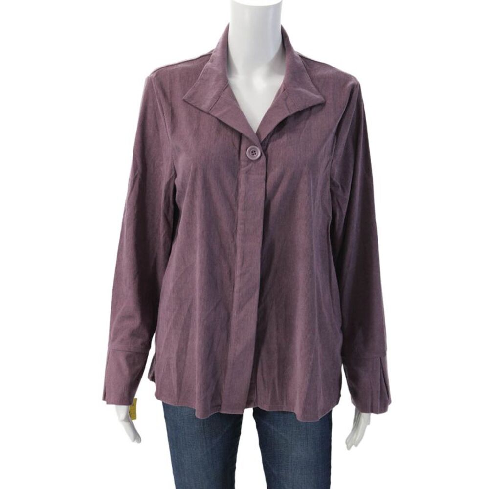 Shana Women Purple Collared Long Sleeve Classic Blazer Size M